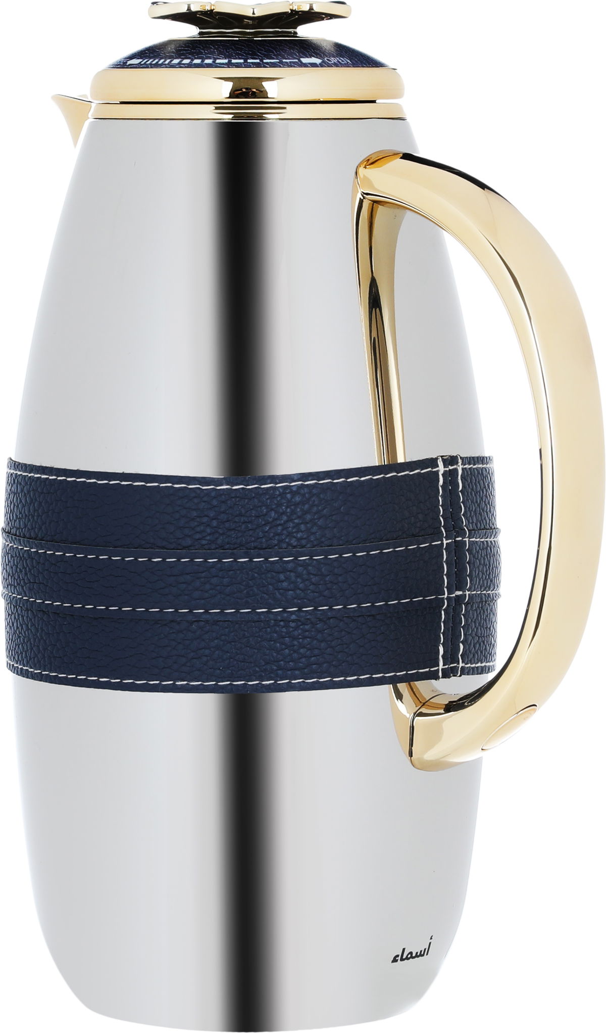 Al Saif Gallery Asmaa thermos set, 1/0.7 liter, thermal glass inner container, steel outer shell - silver product image 3