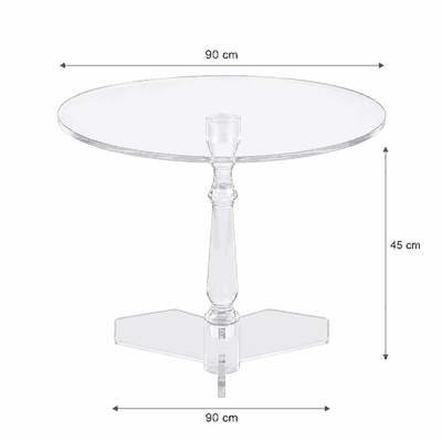 طقم طاولات اكريلك، 5 قطع - شفاف product image 2