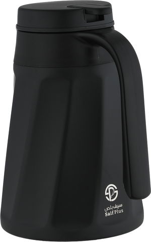 Tawq Al Saif Plus Thermos, 1.6 Liters, Glass Interior, Push-Button Lid - Black product image 2