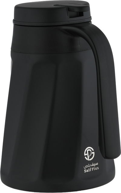 Tawq Al Saif Plus Thermos, 1.6 Liters, Glass Interior, Push-Button Lid - Black product image 2