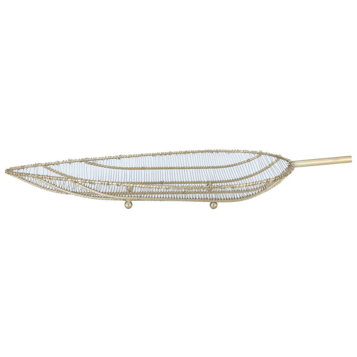 Al Saif Gallery Steel Serving Plate, 55 cm, leaf shape - gold product image 2