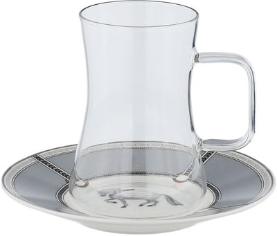 طقم بيالات زجاج السيف غاليري، 12 قطعة، صحون بورسلان - متعدد الألوان product image 2