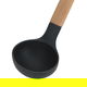 Alsaif Gallery Silicone Ladle, Wooden Handle - Black product image 3