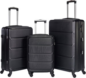 Limra WM-190 ABS Luggage Set, 3 Sizes, 4 Wheels, Combination Lock - Black product image