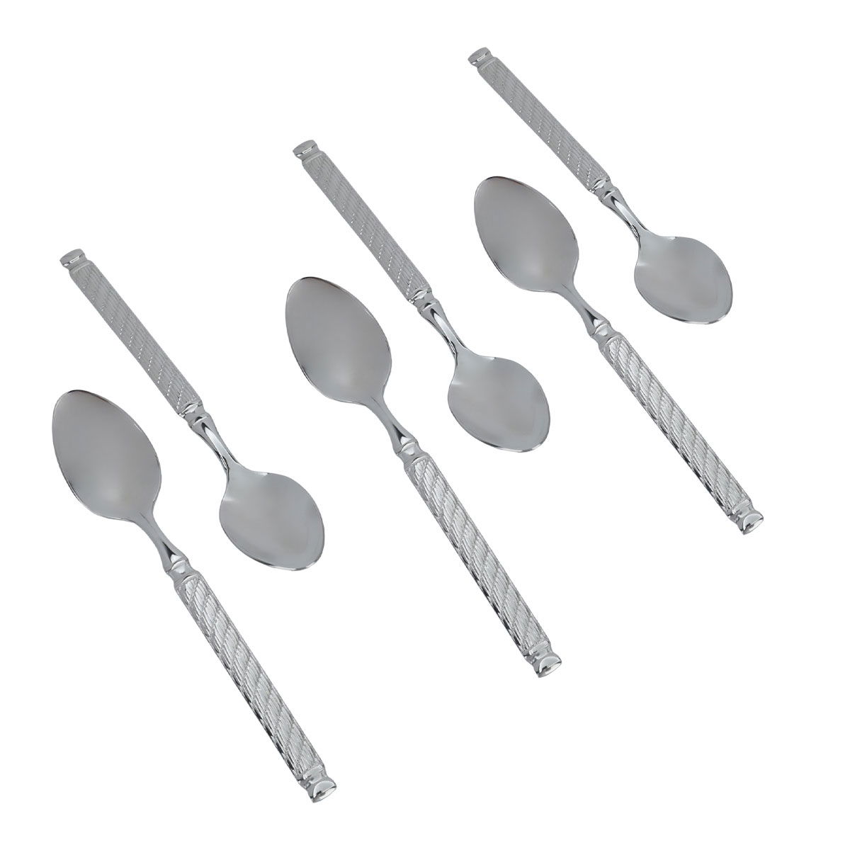 Al Saif Gallery steel spoon set, engraved, 24 pieces - silver product image 4
