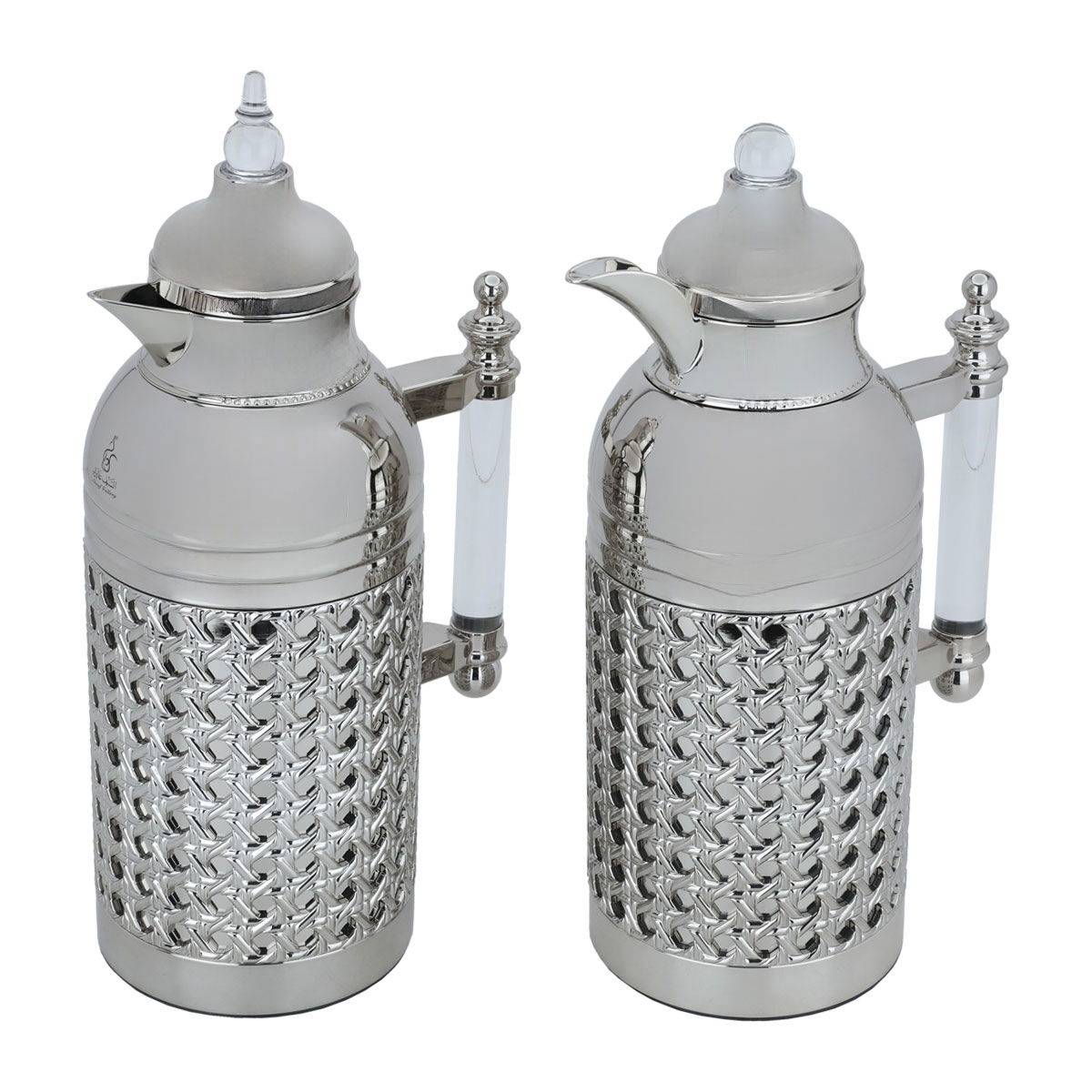 Al Saif Gallery Sarah thermos set, 1 liter, transparent handle, thermal glass inner case, steel outer shell - silver product image 2
