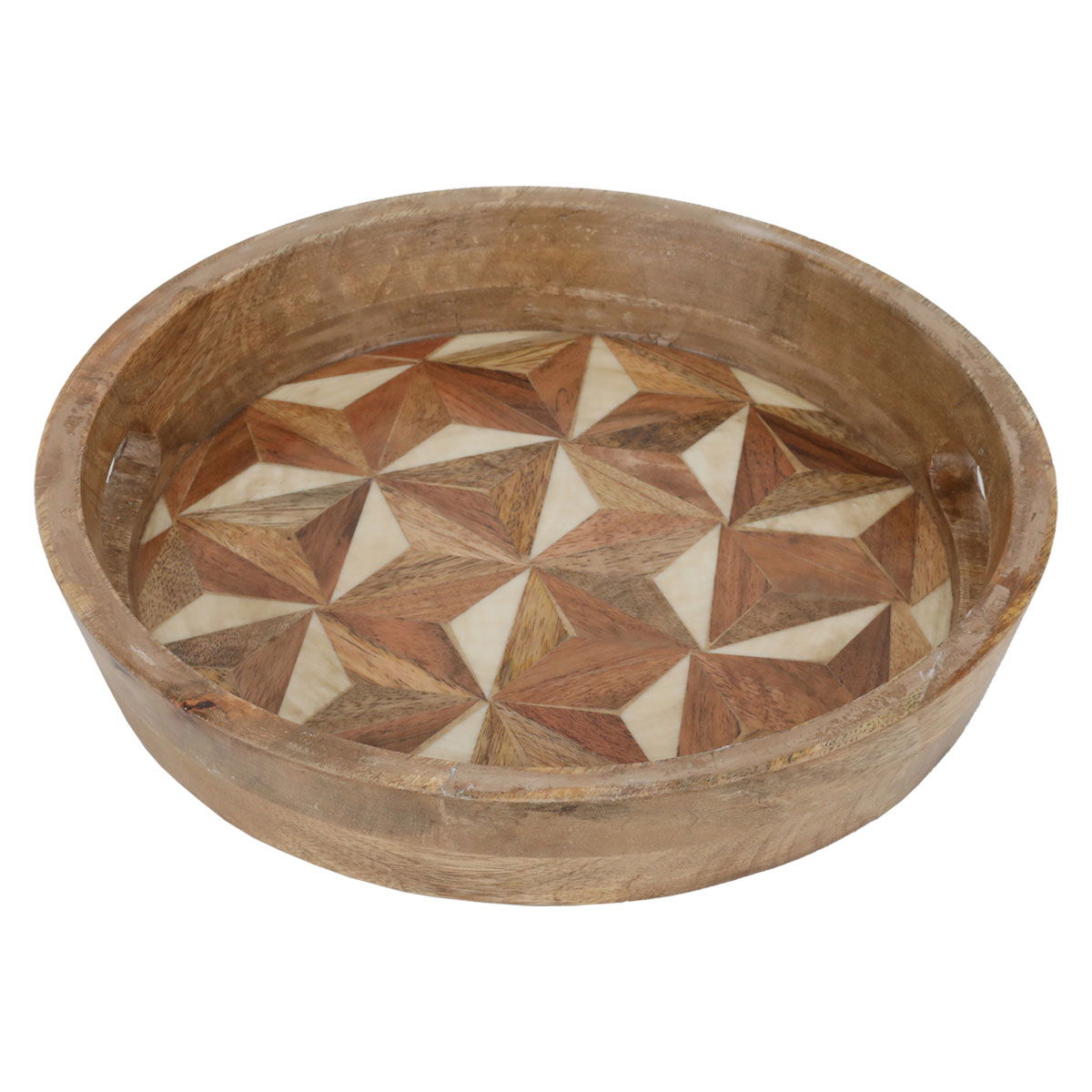 Saif Gallery wooden serving tofir, 29 x 29 x 5 cm, round, small - brown product image 1