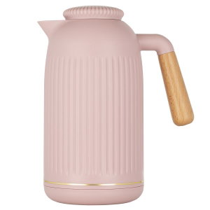 Jada Timeless Thermos, 1 Liter, Glass Inner Container, Pressure Cooker, Wooden Handle - Pink product image