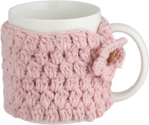 مج بورسلان السيف غاليري، 340 مل، تلبيسة صوف - أبيض وردي product image