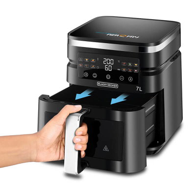 قلاية هوائية بلاك اند ديكر، 1800 واط، 7 لتر، 12 برامج، AF7010-B5 - اسود product image 3
