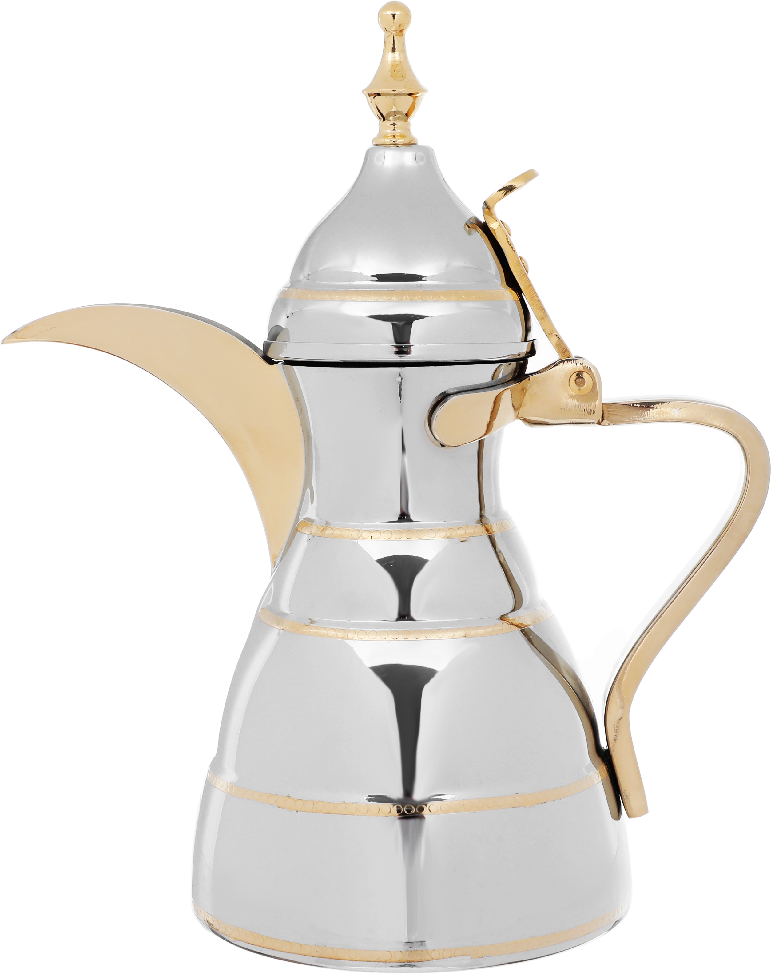 دلة الدرعية استيل بيد ذهبي السيف بلص، 1.4 لتر - فضي product image