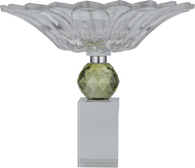 صحن تقديم حلا السيف غاليري، 23x23x19 سم، قاعدة عسلي، منقوش - شفاف product image 3