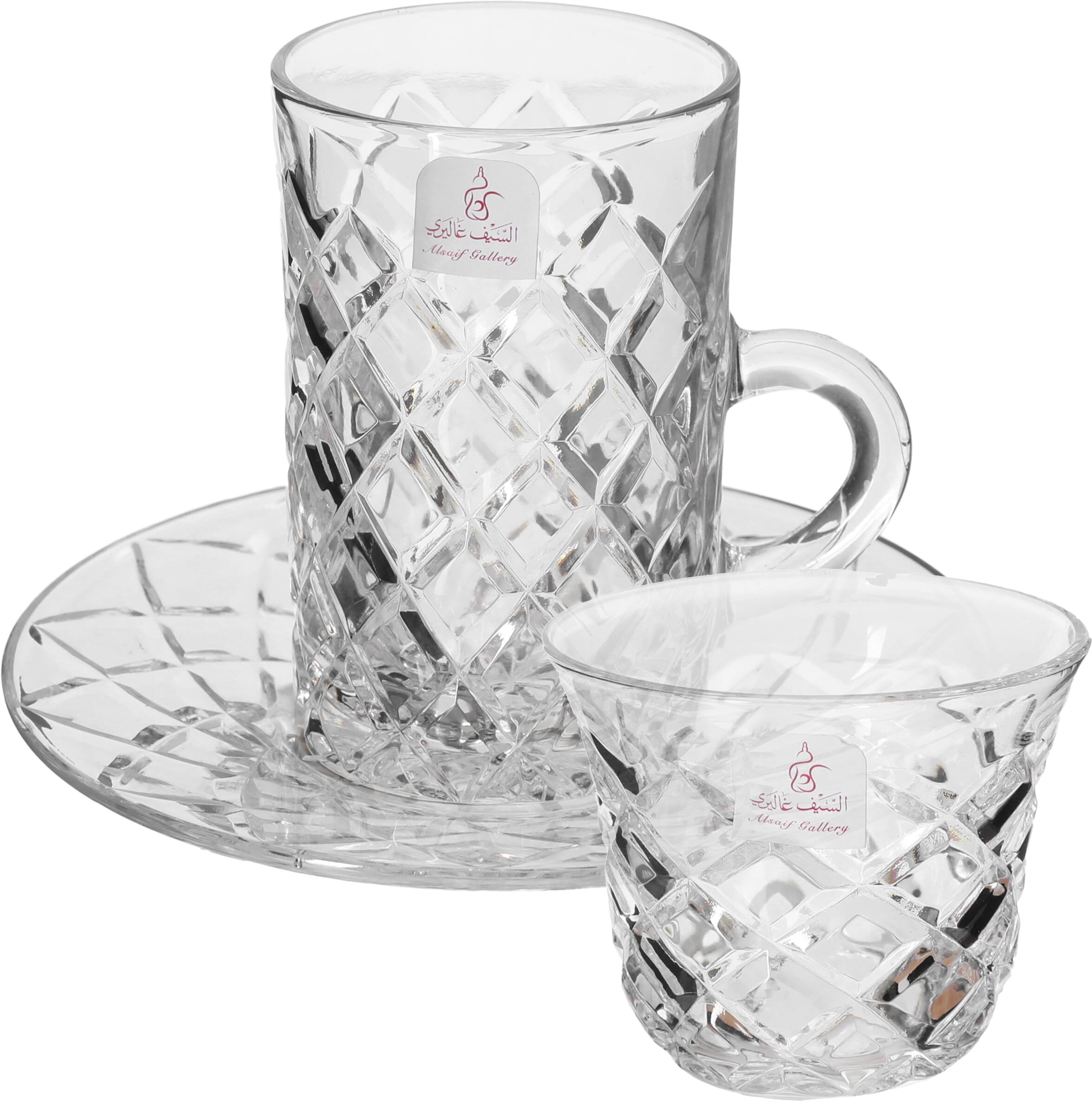 Al Saif Gallery Glass Cups Cups Serving Set, 18 Pieces - Clear product image