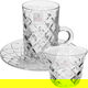 طقم تقديم بيالات و فناجين زجاج السيف غاليري، 18 قطعة - شفاف product image 1