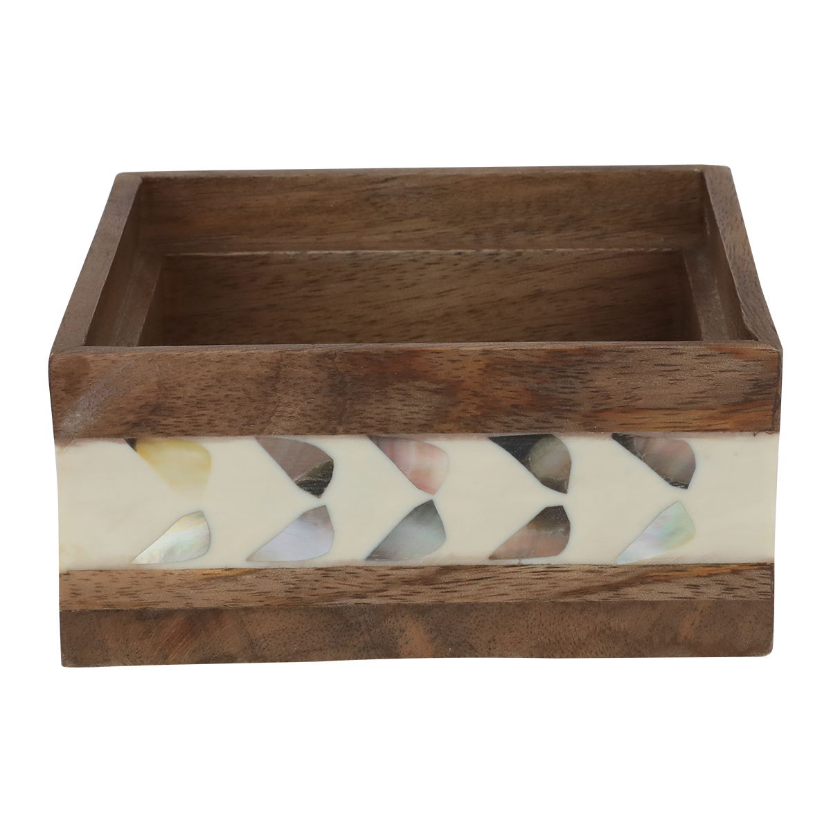 Al Ain Andalusia Wooden Storage Box with Lid, 13 x 13 x 6 cm, Square - Multi Color product image 2