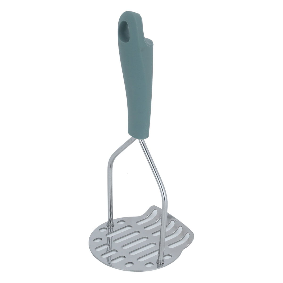Al Saif Gallery steel potato masher, with silicone handle - green product image 2