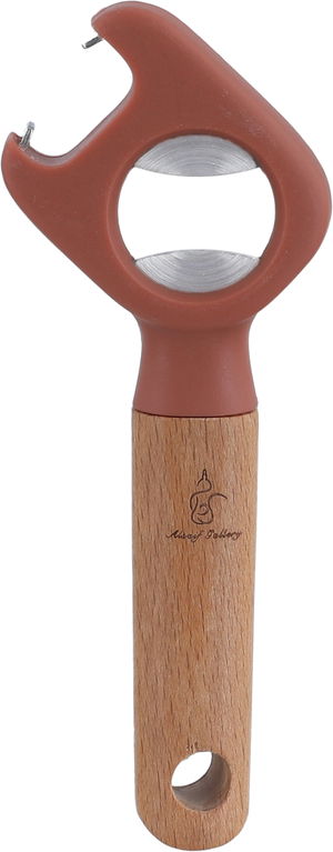 فتاحة علب بلاستيك استيل السيف غاليري، 17×6 سم يد خشب - طوبي product image