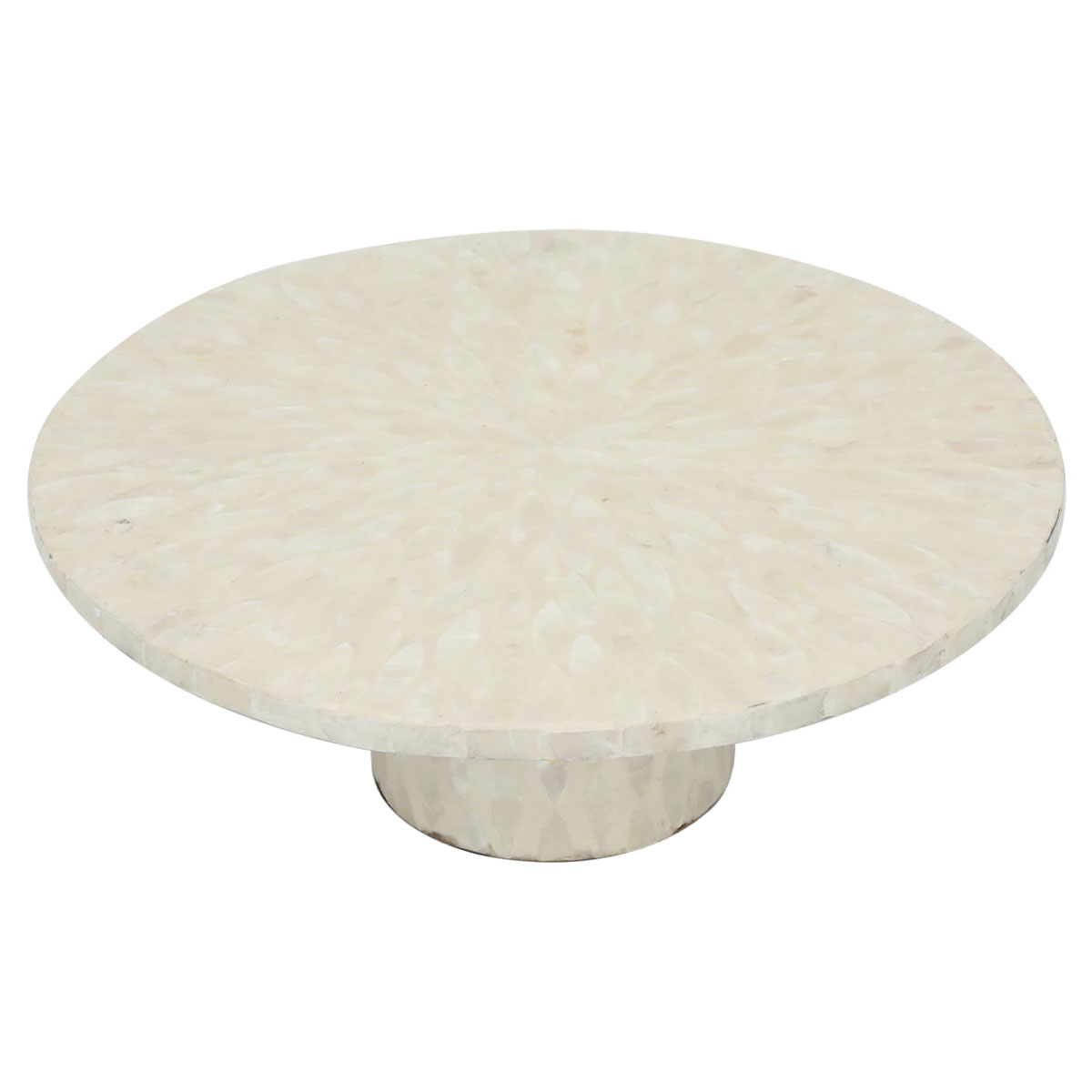 Al Saif Gallery wooden cake serving stand, 30 x 30 x 10 cm, round, base - beige product image 1