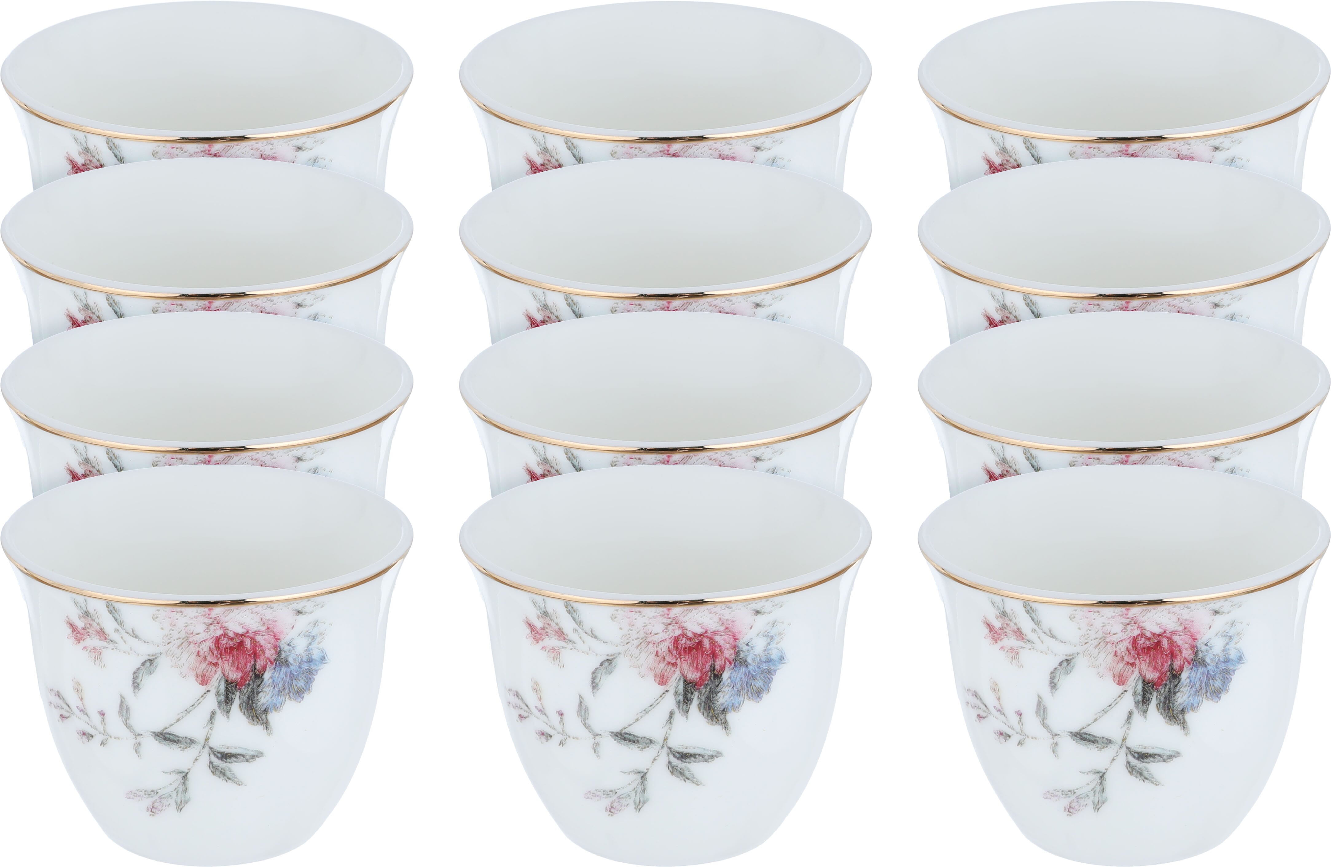 Al Saif Gallery porcelain coffee cup set, 12 pieces - white product image 1