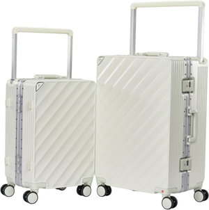 طقم شنط سفر بولي كربونات ليمرا، 2 مقاس، 4 عجلات، LMA-1901 - ابيض product image