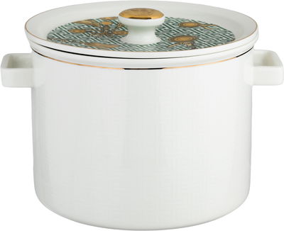 طقم تقديم شوربة بورسلان ون مور، 35x25x25 سم، 16 قطعة، ستاند ذهبي - أبيض برتقالي product image 6