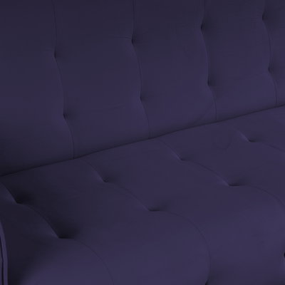 كنبة سرير مونتيلا خشب سويدي باك كومفورت، 190x70x90 سم، قماش مخمل - بنفسجي داكن product image 5