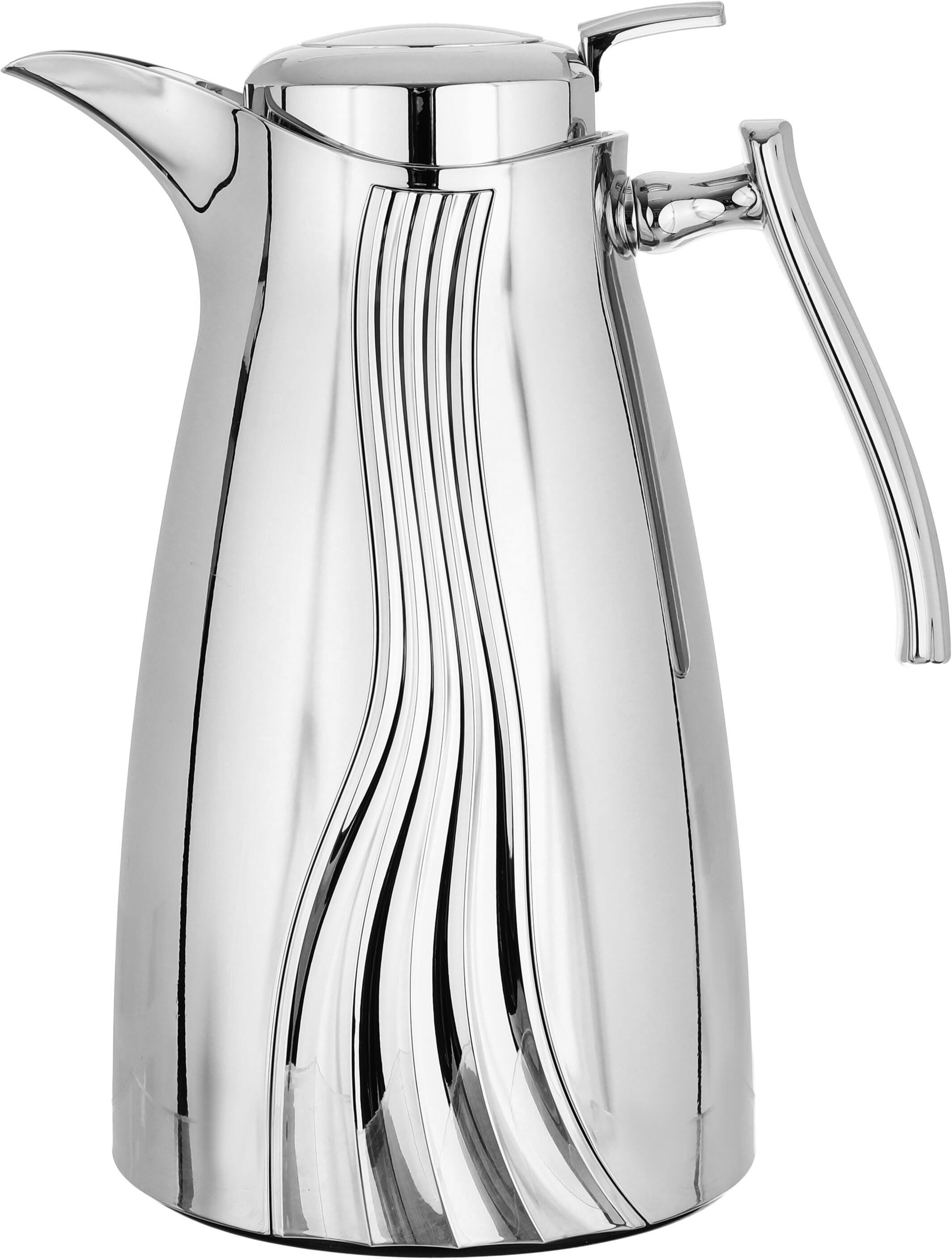 Al Saif Gallery thermos set, 2 pieces, 1 liter, glass inner container, plastic outer shell - silver product image 3