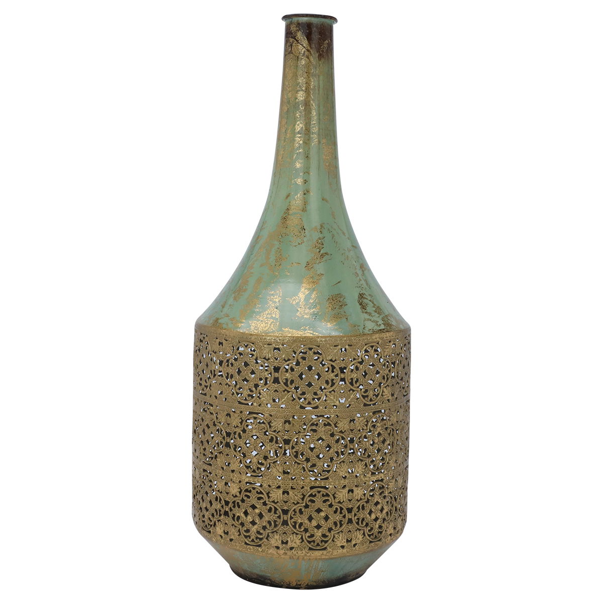 Steel Al Saif Gallery vase, 21x5x56 cm, decorated, medium - gold product image 4