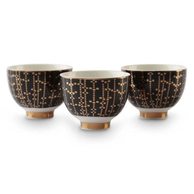 Al Saif Gallery ceramic cups set, 12 pieces - black product image 1