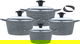 طقم قدور جرانيت فالز، 8 قطع، بغطاء زجاج - رمادي فاتح product image 1