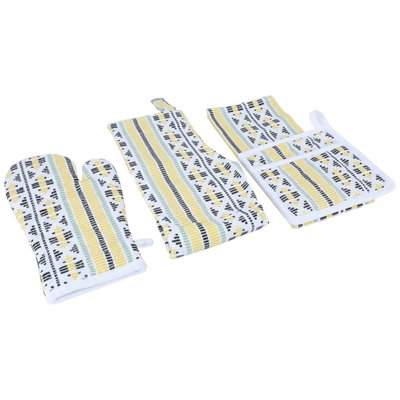 Al Saif Gallery Towel Set, 4 Piece - Yellow White product image 2