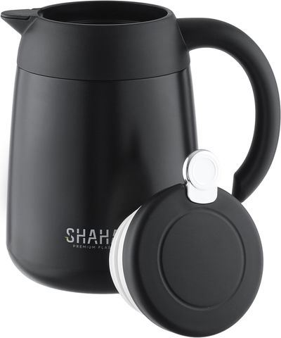 ترمس شاها، 1 لتر، الخامة الداخلية استيل، ضغاط - اسود product image 4