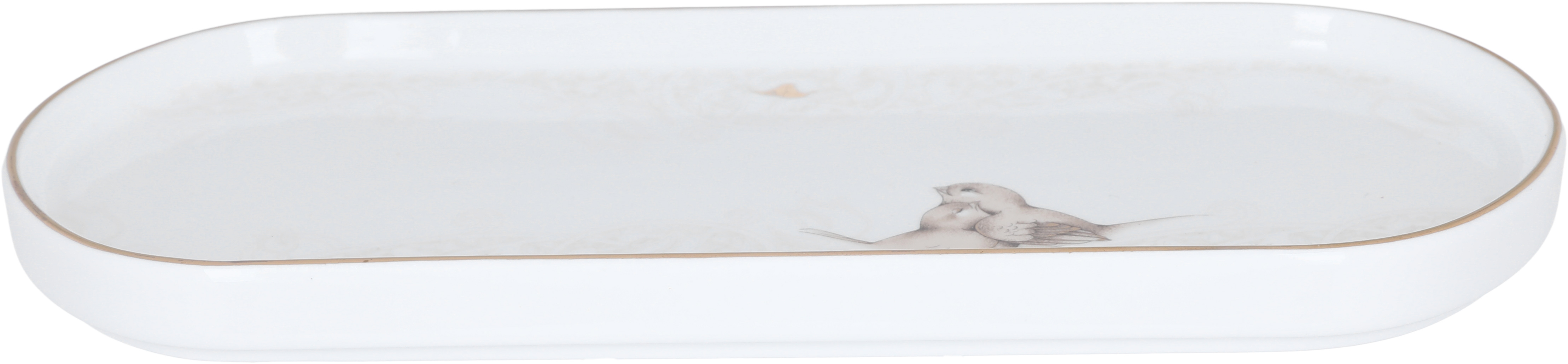 Al Saif Gallery dessert serving plate, 26 x 11 x 2 cm, oval, bird pattern - white product image 1