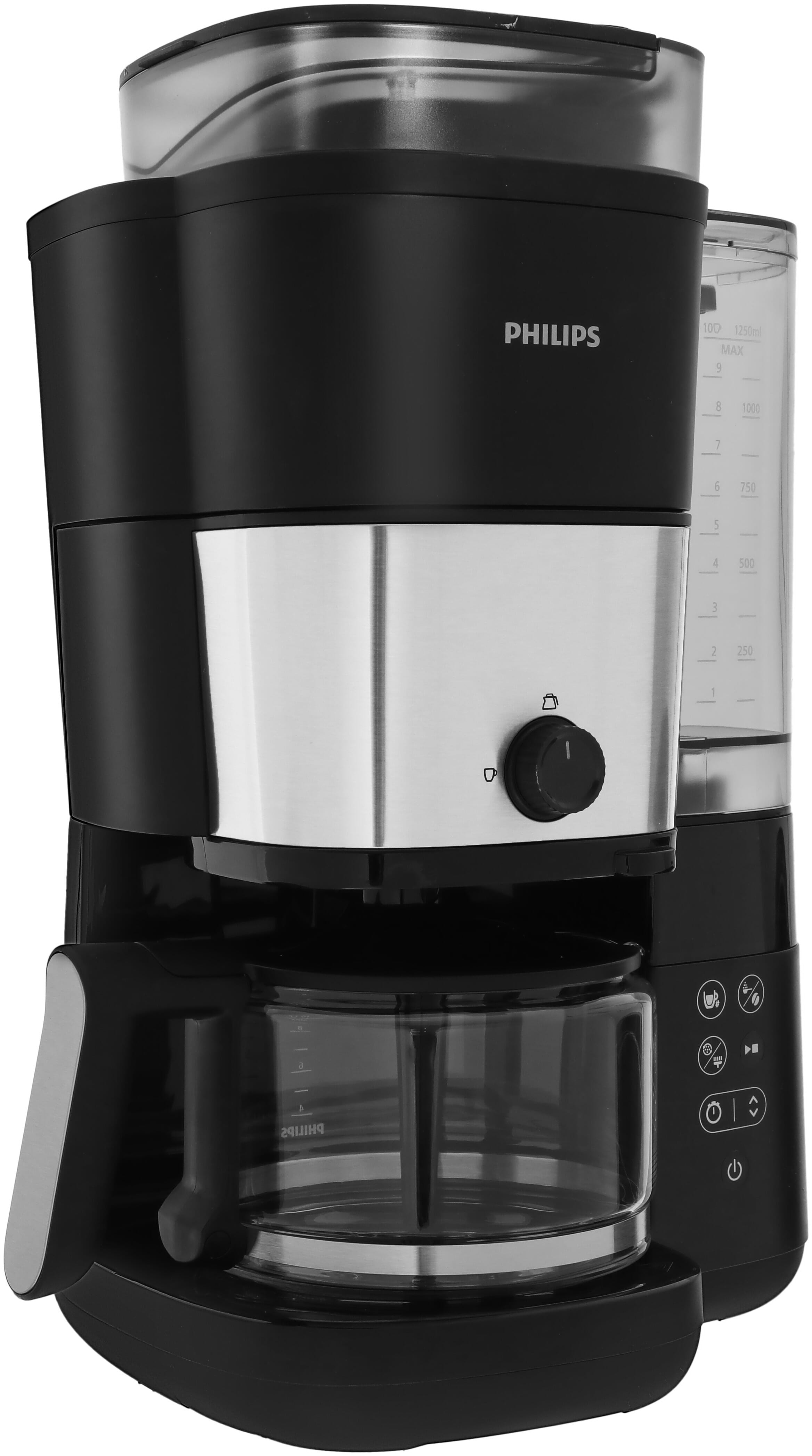 صانع القهوة بالتقطير مع مطحنة فيليبس، 1000 واط، 1.25 لتر - اسود product image 3