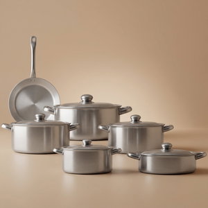 طقم قدور ألمنيوم روبوست، 11 قطعة - فضي product image