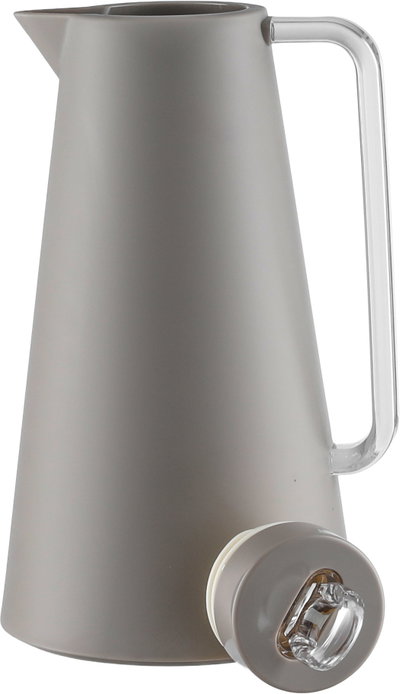 Glory Helena Thermos, 1 liter, glass interior, transparent handle, push-button lid - Cappuccino product image 5