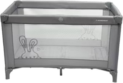 سرير اطفال فان مومنت، 125×65 سم، قابلة للطي - رمادي product image 1