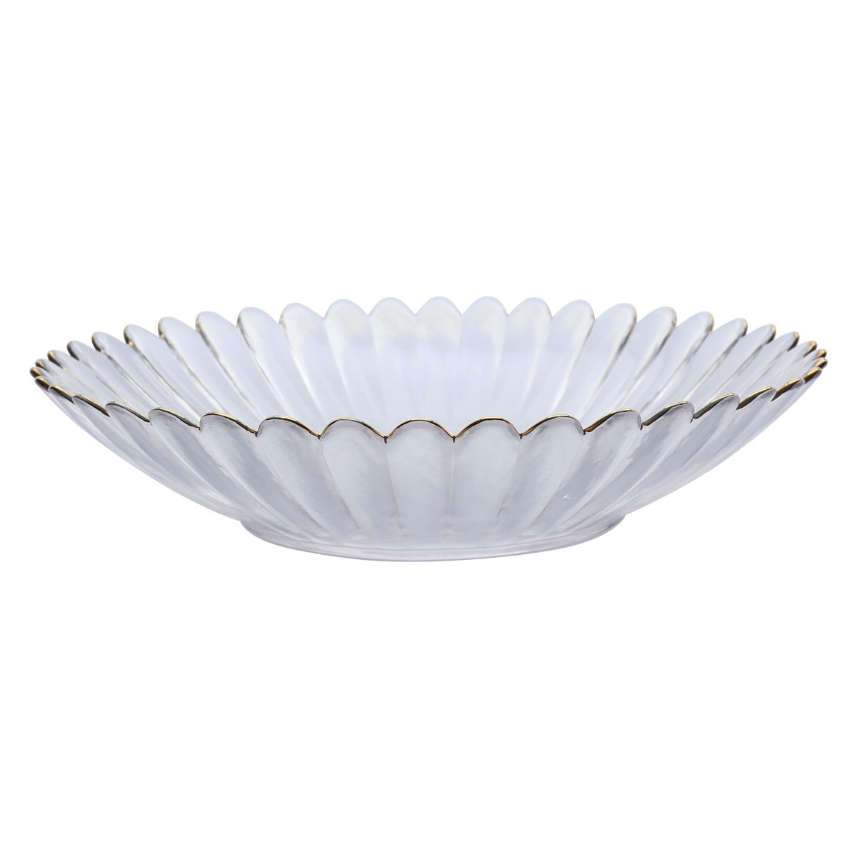 Al Saif Gallery glass plate, 4 x 19 cm, with golden zigzag edges - transparent product image 2