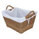 Al Saif Gallery Rectangular Wicker Serving Basket With Fabric, 45 X 36 X 28 Cm - Beige product image 2