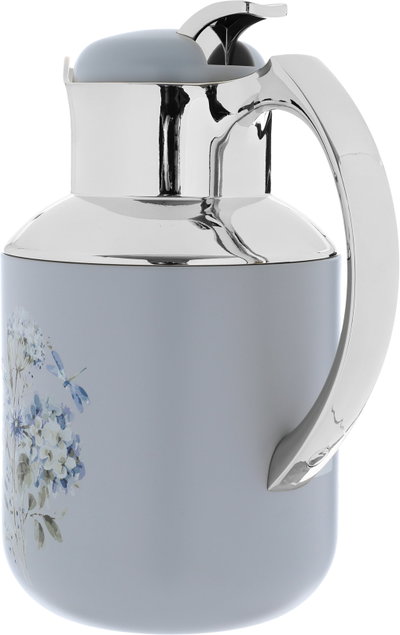 Al Saif Gallery Florya Pro thermos set, 1/0.5 liter, rose pattern, thermal glass inner shell, steel outer shell - light gray product image 3