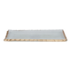 Al Saif Gallery glass sweet dish, 22x10x2.5 cm, rectangular, with gold rim, small - clear product image 1