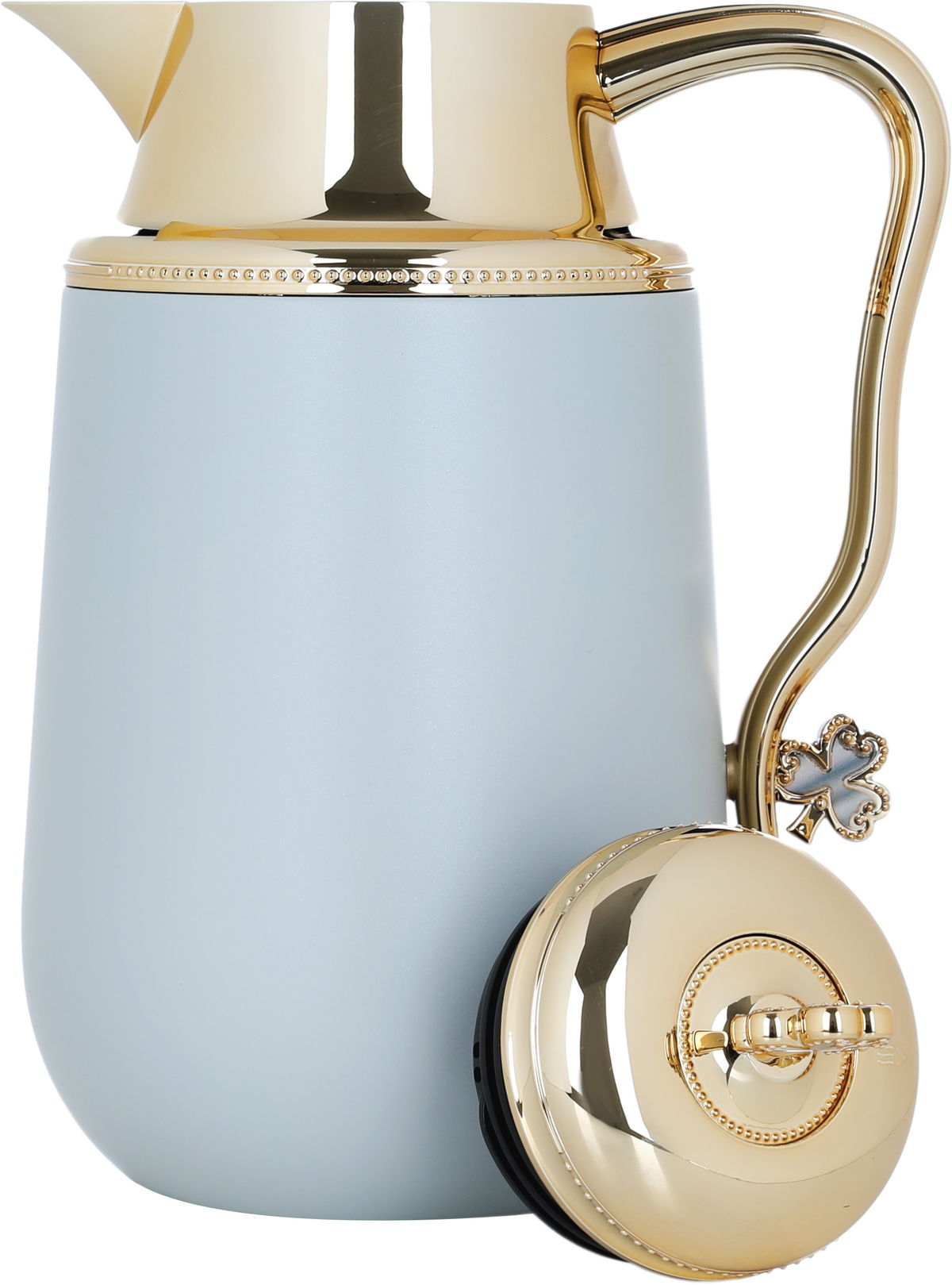Al Saif Gallery Fatima thermos set, 1/0.7 liter, 2 pieces, thermal glass inner container, steel outer shell - light gray product image 5