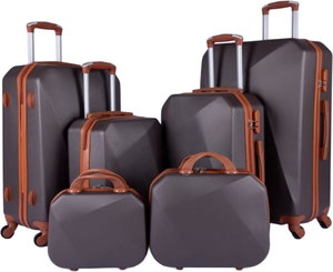 Limra ABS Luggage Set, 6 Sizes, 4 Wheels, 360 Degree Rotating, LMA-1352 - Brown product image