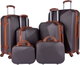 Limra ABS Luggage Set, 6 Sizes, 4 Wheels, 360 Degree Rotating, LMA-1352 - Brown product image 1