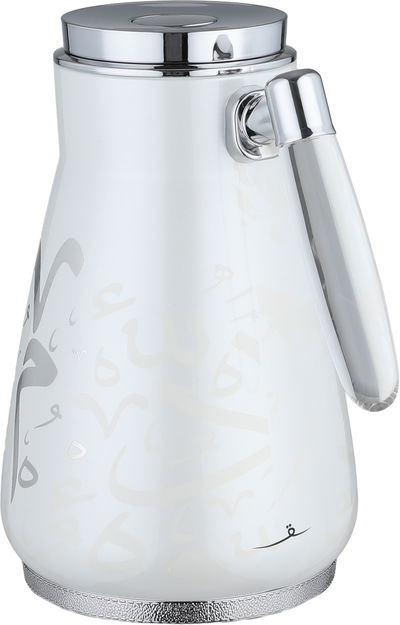 طقم ترامس نقوش السيف غاليري، 0.75 / 1 لتر، 2 قطعة، حافظة داخلية زجاج، هيكل خارجي أستيل، ضغاط، يد شفاف - أبيض لؤلؤي فضي product image 3