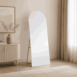 مراية ستاند زجاج، 180×70 سم، ستاند معدن - فضي product image