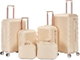 طقم شنط سفر ABS ليمرا، 6 مقاسات، 4 عجلات، WM-222 - بيج product image 1