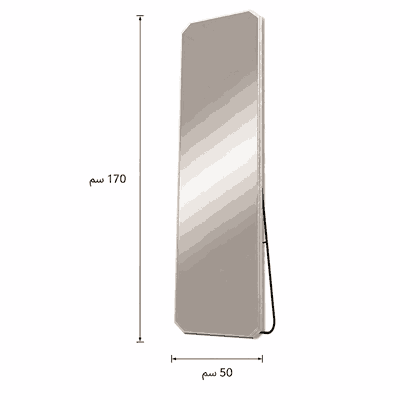 مراية ستاند زجاج، 170×50 سم، ستاند معدن - فضي product image 3