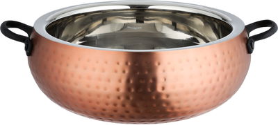 حافظة طعام هندي ستانلس ستيل السيف غاليري، 4 لتر، دائري، غطاء هرمي - نحاسي أسود product image 2