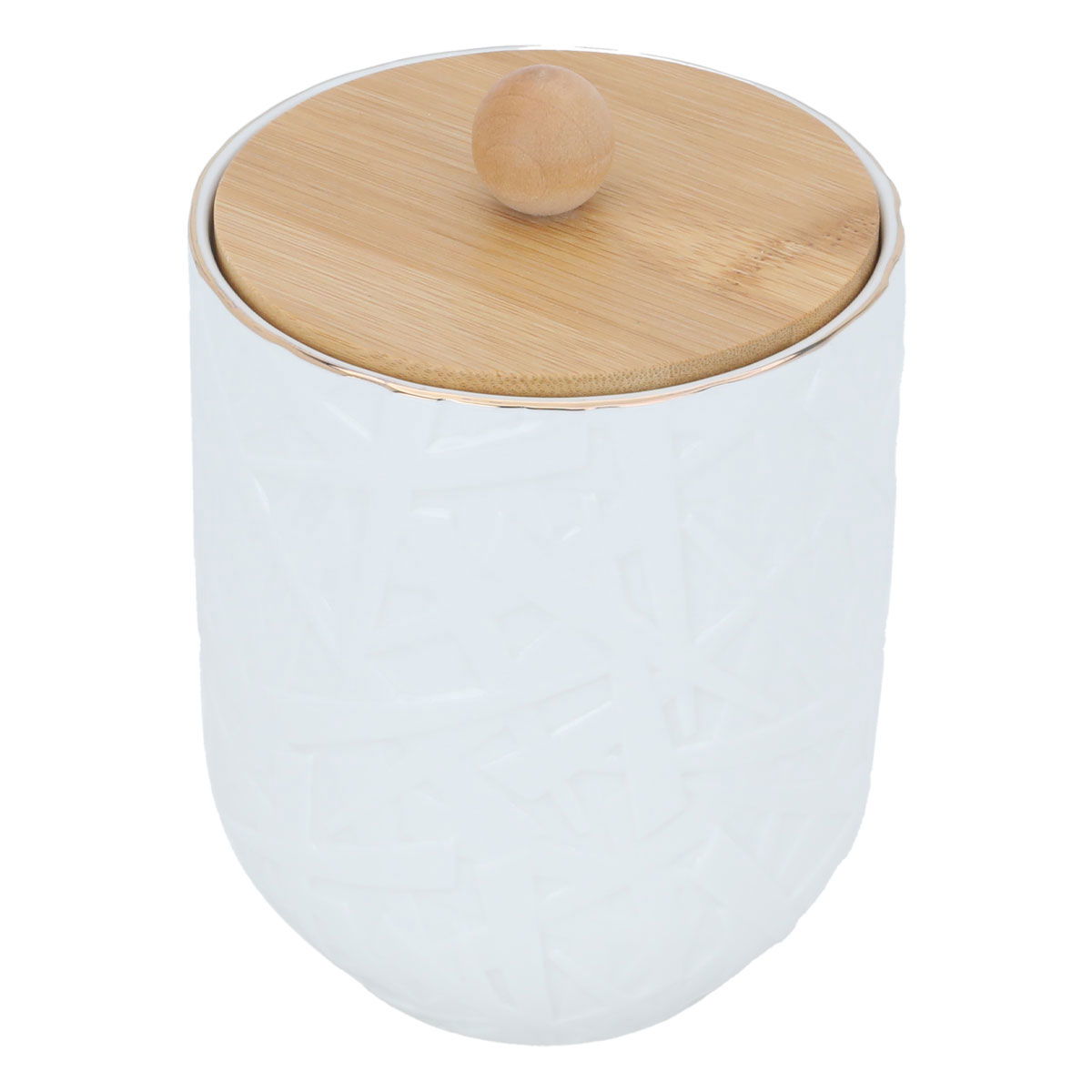 Al Saif Gallery porcelain storage box, wooden lid - white product image 2
